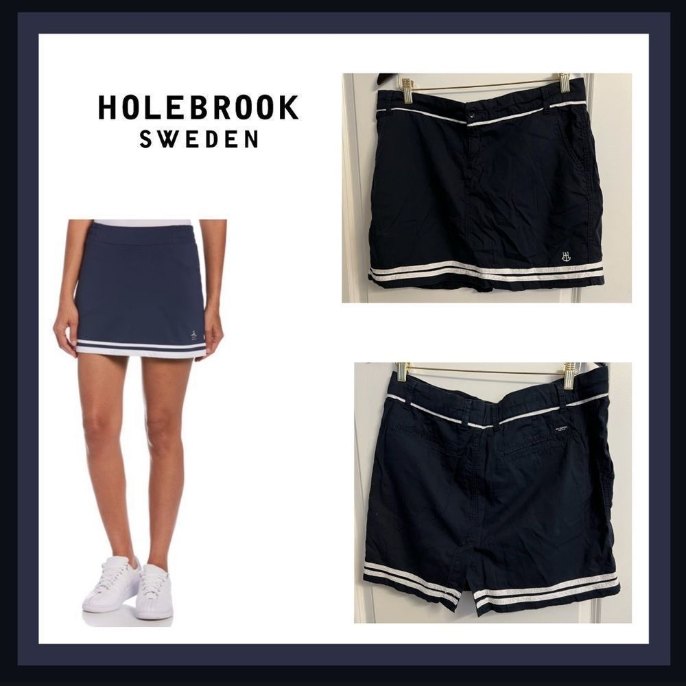 Holbrook Sweden Navy Blue And White Athletic Skort Size L